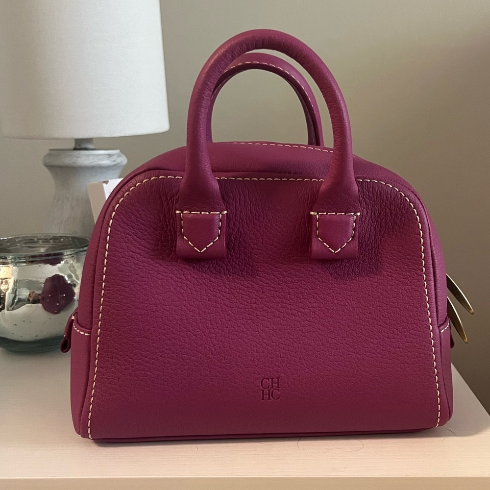 Carolina Herrera Fuchsia Crossbody Mini Bag with Removable Strap and Dustbag